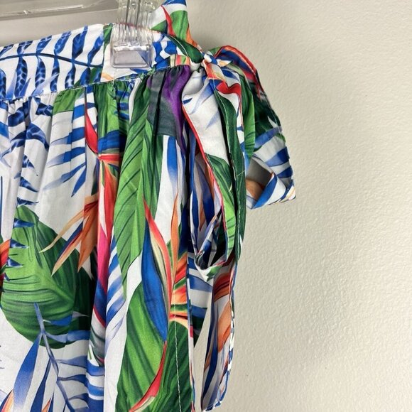 Rachel Zoe Tropical Midi Skirt Size Medium Colorful Vacation Beachy Artsy Island - Picture 5 of 10